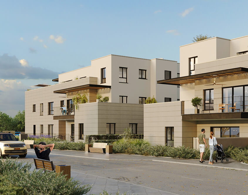 הדמיה של דירת 5 חדרים במתחם גדרה על הנחל